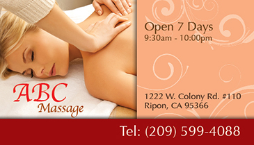 Spa BC001 Massage Business Card Back